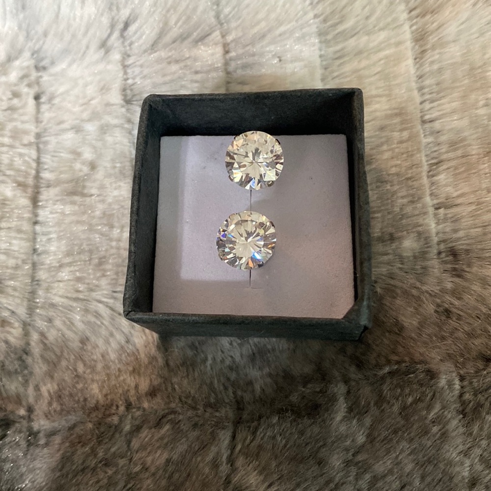 Sterling Silver CZ Diamond Studs